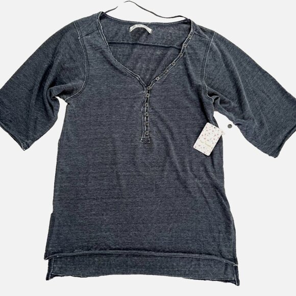 Free People OB1102104 Morgan Henley Top Smoke - Picture 4 of 7